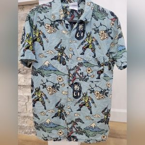 Mens Marvel Button Down Shirt